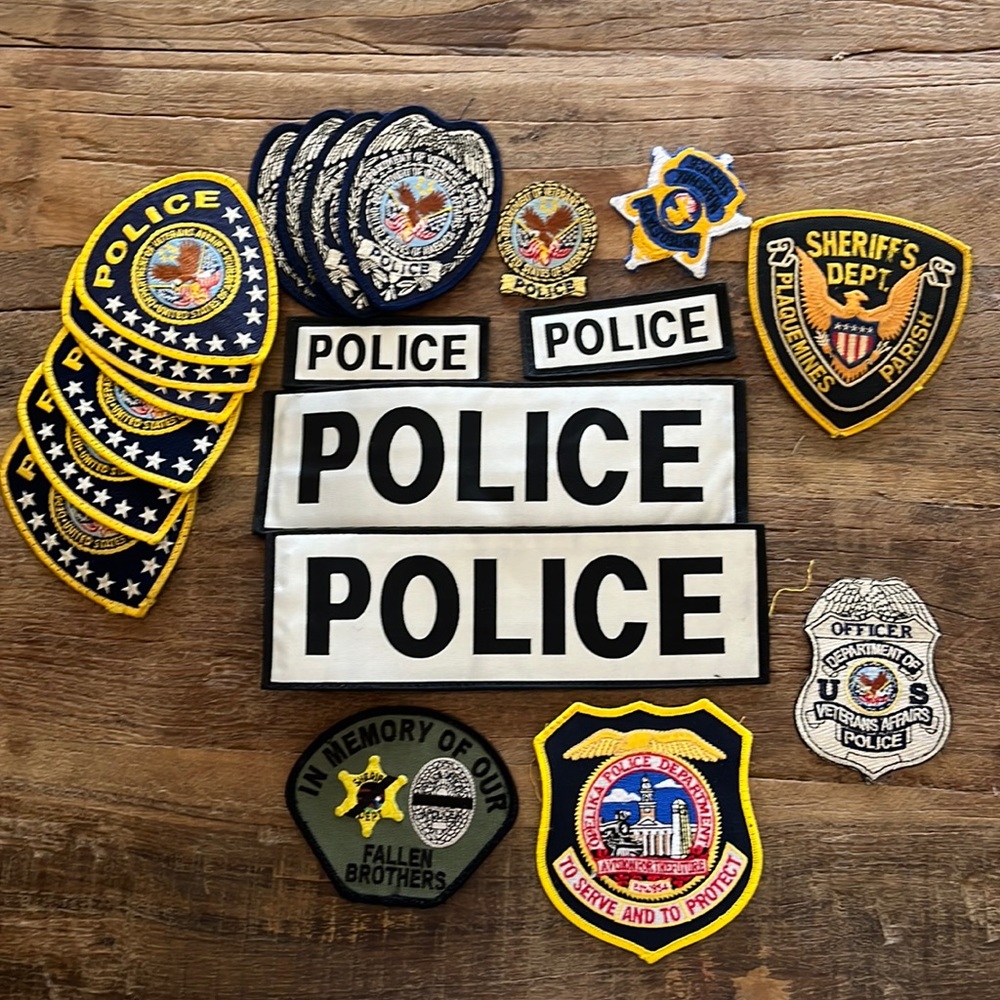 New and vintage police patches